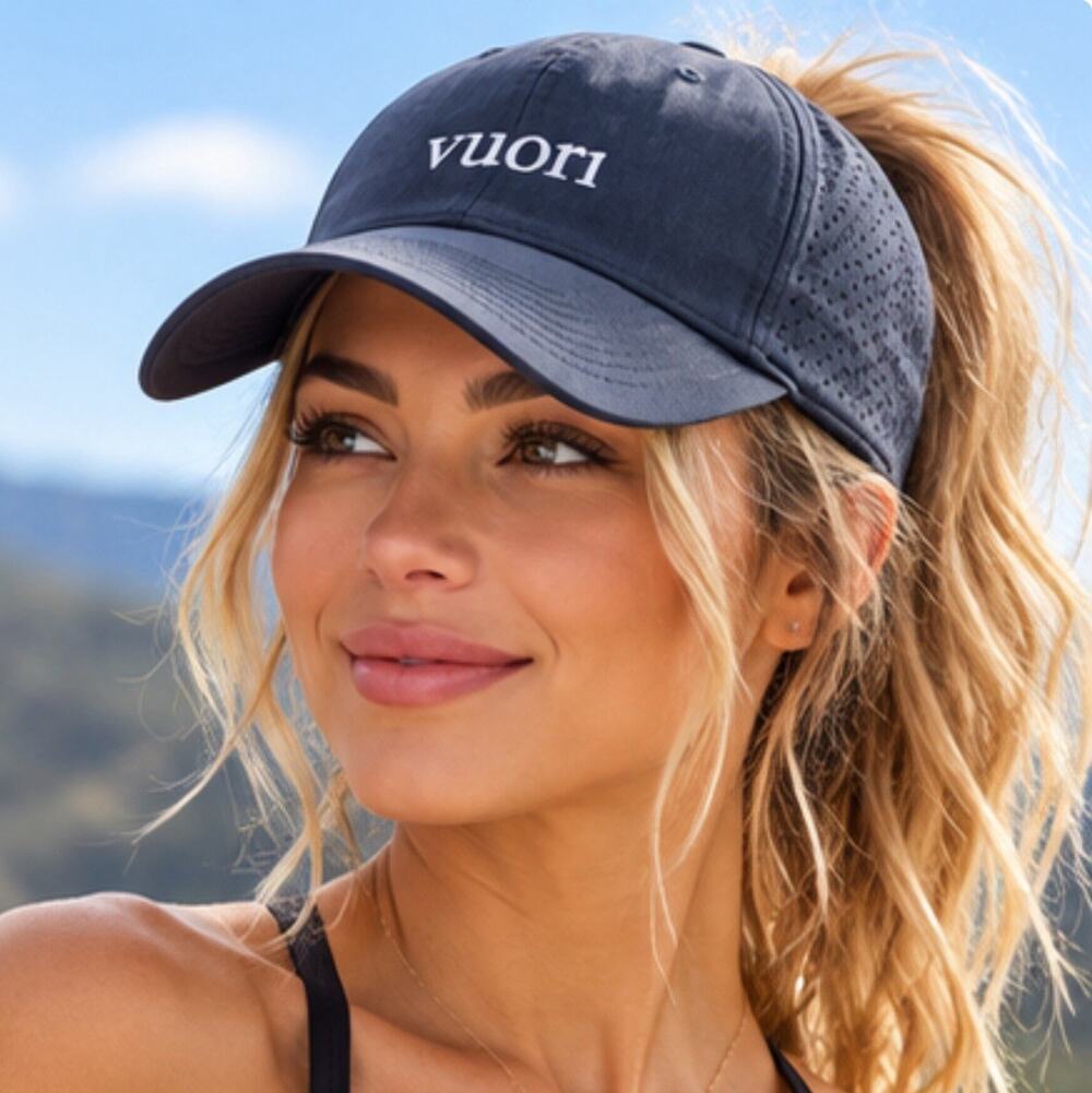 VUORI V1 Water Tech Performance Hat Adjustable Navy Blue Unisex Cap NWT New